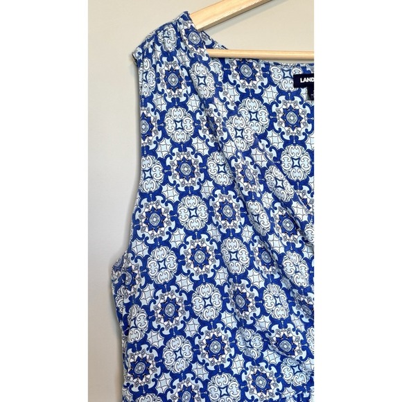 Lands End Women's Size 2X Maxi Dress Sleeveless Tiered Casual Chic Elevated Mumu - Picture 3 of 11